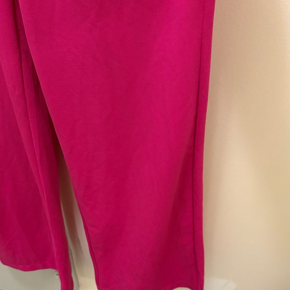 NWT Fuchsia Sleeveless Belted Jumpsuit Wide Leg Minimalist - Picture 7 of 8